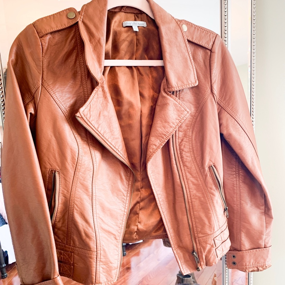 Brown leather jacket